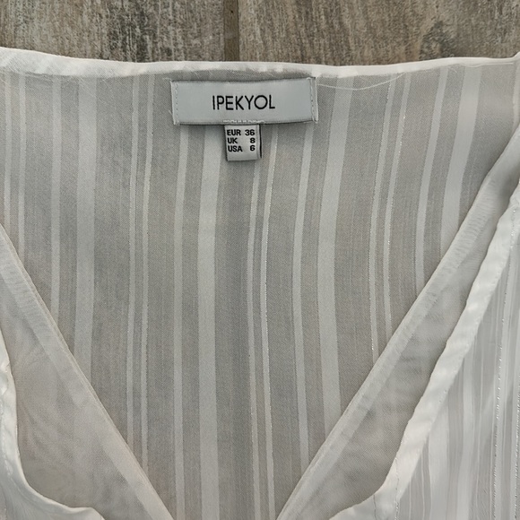 Vici - 2 Layer Sheer White Blouse with Gorgeous Silver Trim - Picture 3 of 7